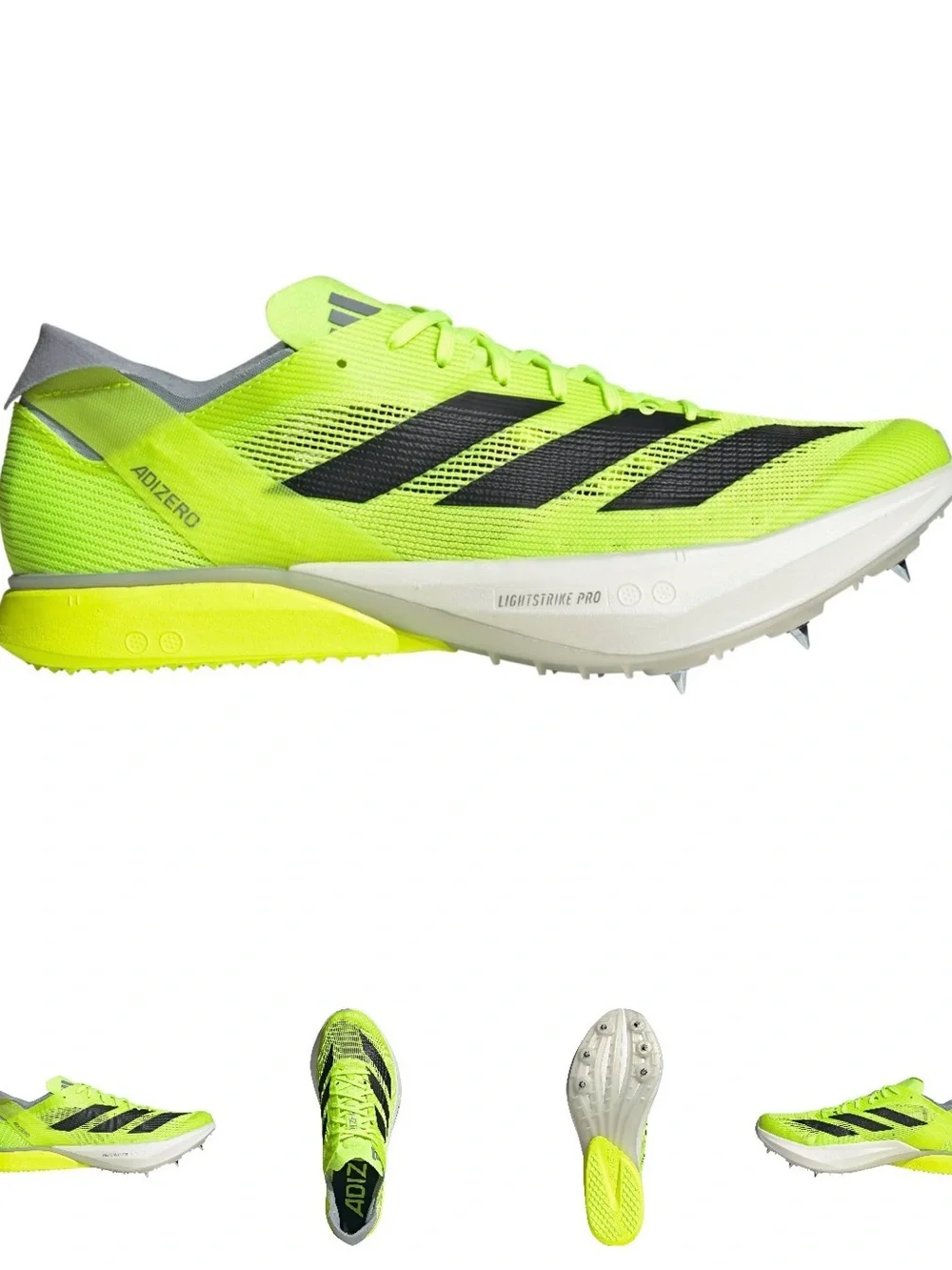 adidas Adizero Pro Spikes Neon Yellow and Black - size 7